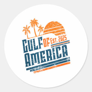 Retro Vintager Golf of US America 2025 American Fl Runder Aufkleber