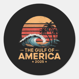 Retro Vintager Golf of US America 2025 American Fl Runder Aufkleber