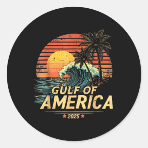Retro Vintager Golf of US America 2025 American Fl Runder Aufkleber