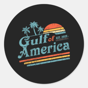 Retro Vintager Golf of US America 2025 American Fl Runder Aufkleber