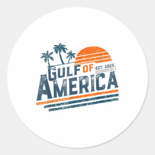 Retro Vintager Golf of US America 2025 American Fl Runder Aufkleber