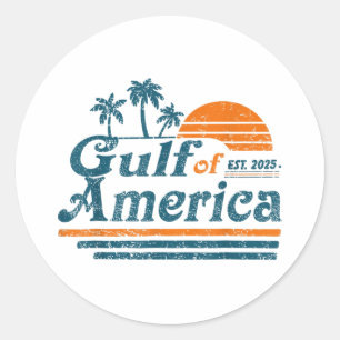 Retro Vintager Golf of US America 2025 American Fl Runder Aufkleber