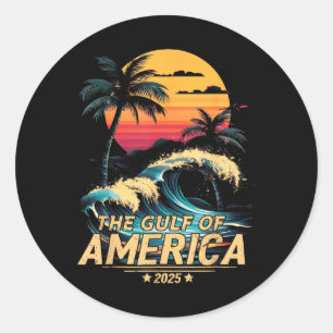 Retro Vintager Golf of US America 2025 American Fl Runder Aufkleber