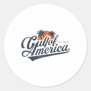 Retro Vintager Golf of US America 2025 American Fl Runder Aufkleber