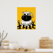 Retro-Vintager Gottesdienst-Kaffee, lustiger Wortk Poster (Küche)