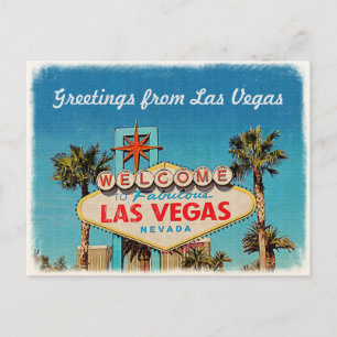 Retro Vintager Gruß von fabelhaftem Las Vegas Postkarte