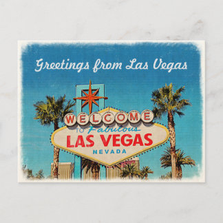 Retro Vintager Gruß von fabelhaftem Las Vegas Postkarte