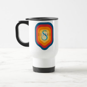 Retro Vintager Individuelle Name Initial Personali Reisebecher