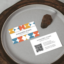 Retro Vintager, inspiriert orangefarbener QR-CODE Visitenkarte