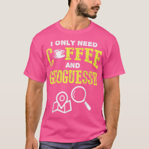 Retro-Vintager Kaffee- und Geoguessstandort T-Shirt
