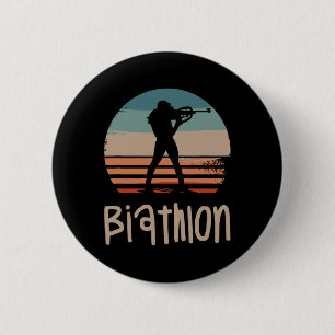 Retro Vintager Klettersteig Biathlon Biathlete Button