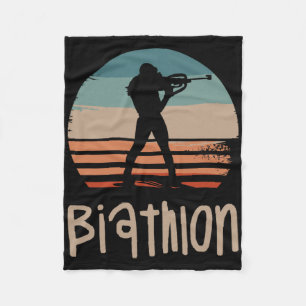 Retro Vintager Klettersteig Biathlon Biathlete Fleecedecke