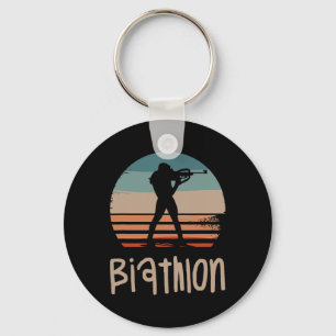 Retro Vintager Klettersteig Biathlon Biathlete Schlüsselanhänger