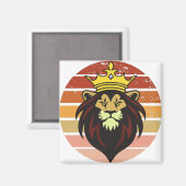 Retro-Vintager König Löwe Magnet (Vorderseite/Rückseite)