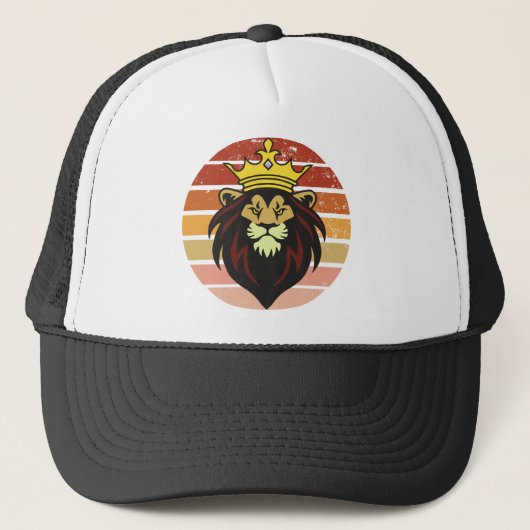 Retro-Vintager König Löwe Truckerkappe (Vorderseite)
