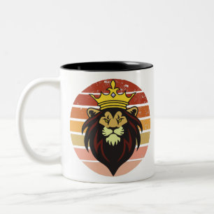 Retro-Vintager König Löwe Zweifarbige Tasse