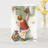 Retro/Vintager Muttertag Karte (Gelbe Blume)
