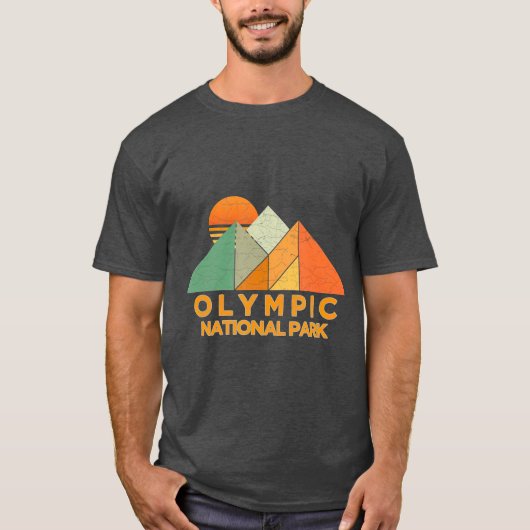 Retro Vintager Olympischer Nationalpark T-Shirt (Vorderseite)