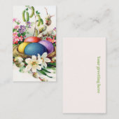 Retro Vintager Ostereier-Mini-Korb Visitenkarte (Vorne/Hinten)