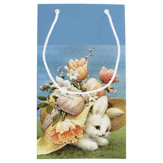 Retro/Vintager Osterhase Kleine Geschenktüte (Rückseite)