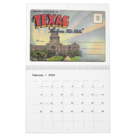 Retro/Vintager Postkartenkalender Kalender (Feb 2026)