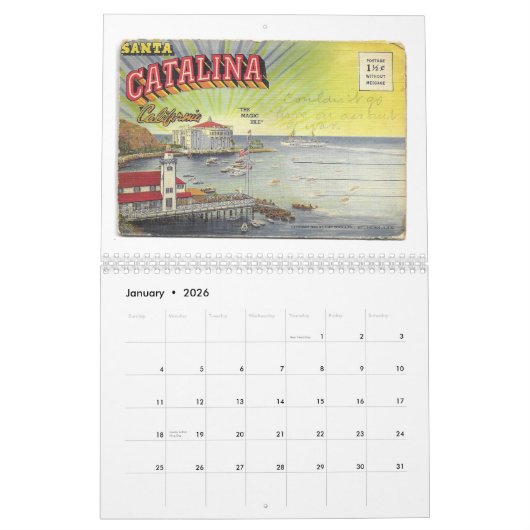 Retro/Vintager Postkartenkalender Kalender (Jan 2026)