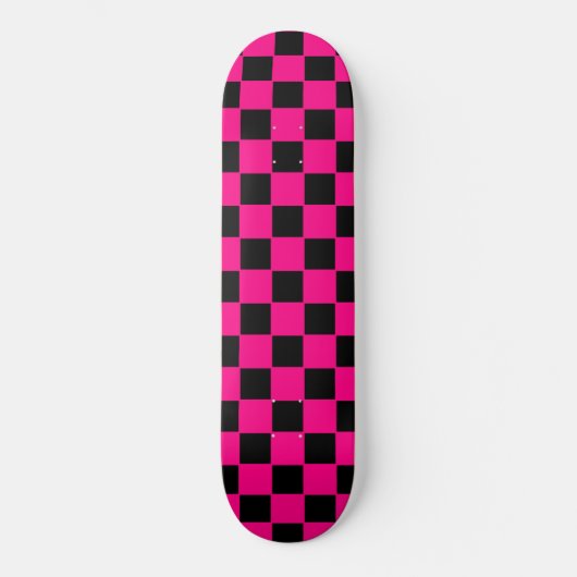 Retro Vintager rosa und schwarzer Skateboard (Vorderseite)