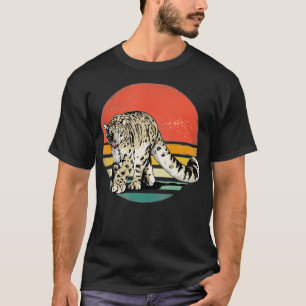 Retro Vintager Schneeleopard Cool Leopard T-Shirt