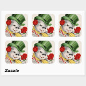 Retro Vintager Schneemann Weihnachtsaufkleber Quadratischer Aufkleber (Blatt)