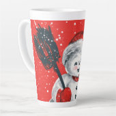 Retro Vintager Schneemann Weihnachtsschneemann  Milchtasse (Linke Ecke)