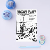 Retro Vintager Schwarz-weißer Fitnessraum Flyer (Einzeln)