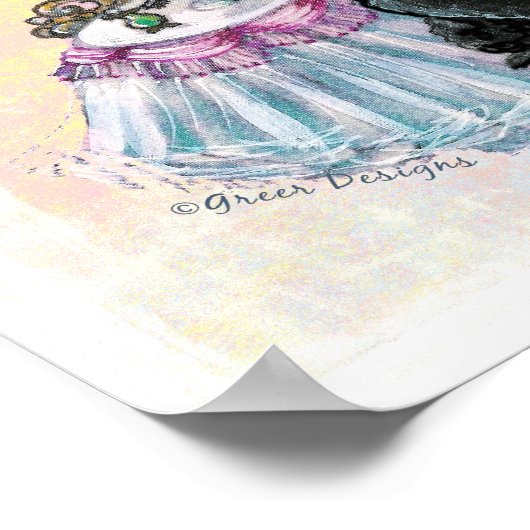 Retro-Vintager schwarzer Podderdruck Poster (Ecke)