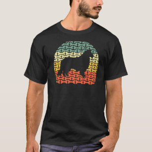 Retro-Vintager Shetland-Schafhund und Knochen-Prem T-Shirt