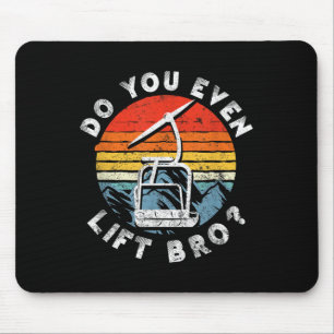 Retro-Vintager Ski - Lift auch Bro__1 Mousepad