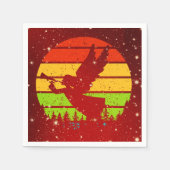 Retro Vintager Sonnenuntergang Engel mit Horn Serviette (Vorderseite)