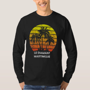 Retro Vintager Sonnenuntergang Kokospalme Le Diama T-Shirt