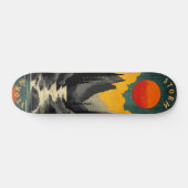 Retro Vintager Sonnenuntergang Mitte des Jahrhunde Skateboard (Horizontal)