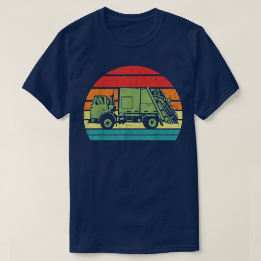 Retro Vintager Sonnenuntergang Recycelnd Mülltrans T-Shirt (Design vorne)