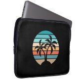 Retro Vintager Sonnenuntergang und Palmen Laptopschutzhülle (Vorne Rechts)