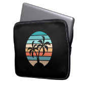 Retro Vintager Sonnenuntergang und Palmen Laptopschutzhülle (Vorderseite Links)