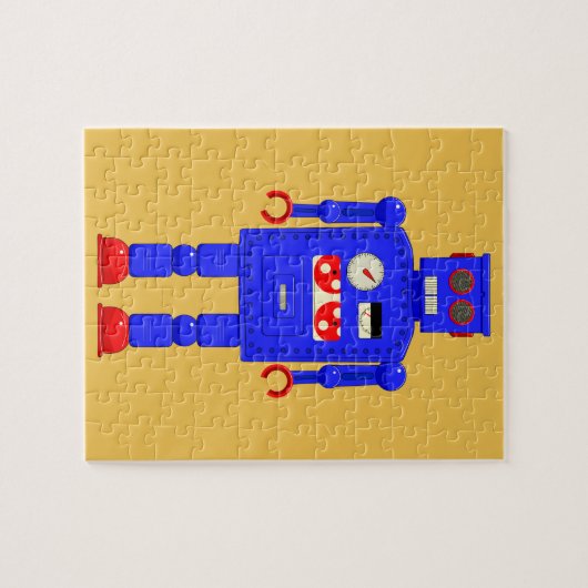 Retro Vintager Spielzeugroboter Puzzle (Horizontal)
