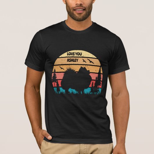 Retro Vintager Spitz Dog T - Shirt (Vorderseite)