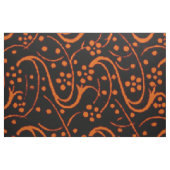 Retro Vintager Strudel-orange Mit Blumenschwarzes Stoff (Fat Quarter (45,7 x 55,9 cm))