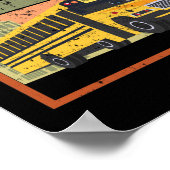 Retro-Vintager Sunset-Schulbusfahrer Poster (Ecke)