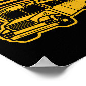 Retro-Vintager Sunset-Schulbusfahrer Poster (Ecke)