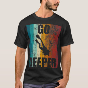 Retro Vintager Tauchgang Tiefer tauchen Flag T-Shirt
