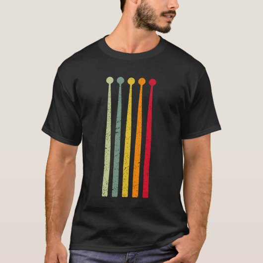 Retro-Vintager Trommelhalter T-Shirt (Vorderseite)