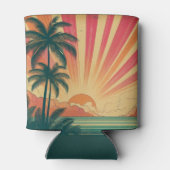 Retro/Vintager tropischer/hawaiianischer Sonnenunt Dosenkühler (Rückseite)