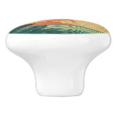 Retro/Vintager tropischer/hawaiianischer Sonnenunt Keramikknauf (Seitenansicht)