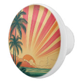Retro/Vintager tropischer/hawaiianischer Sonnenunt Keramikknauf (Rechts)